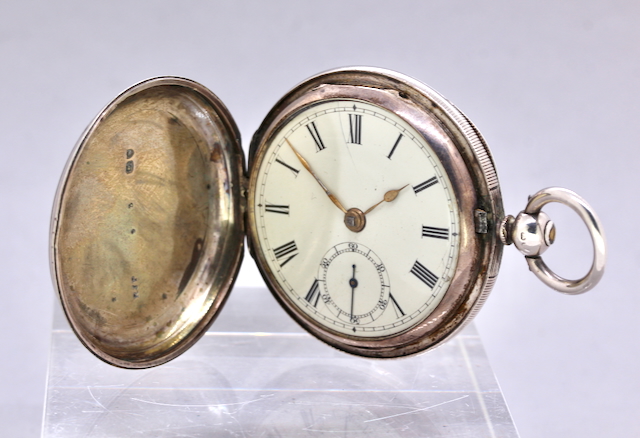 Taschenuhr, Silber, England, Schlüsselaufzug