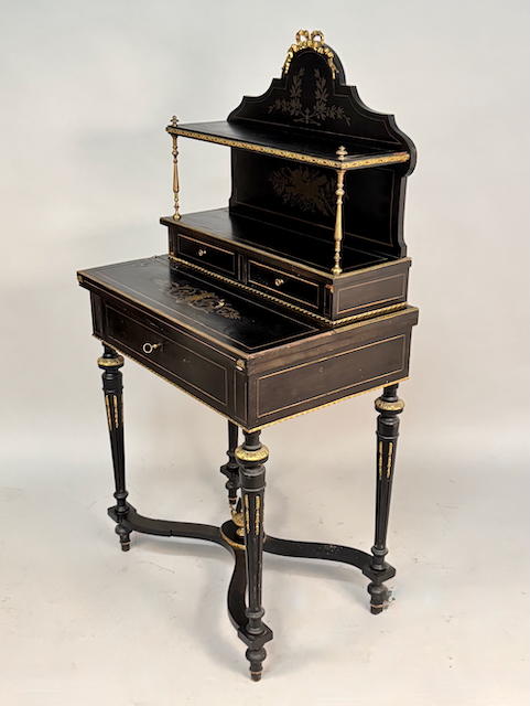Damen Sekretär mit Klappe, Boulle-Technik, Louis XVI , 19 Jh.