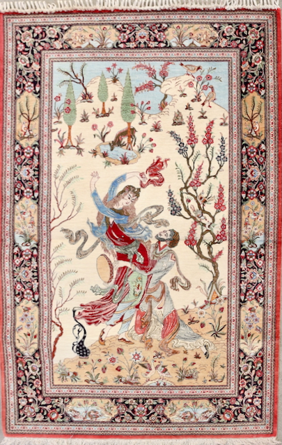 Isfahan Orient Wandteppich Teppich Seide