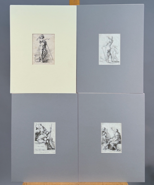 Konvolut aus 4 Radierungen nach Salvator Rosa (1615-1673)