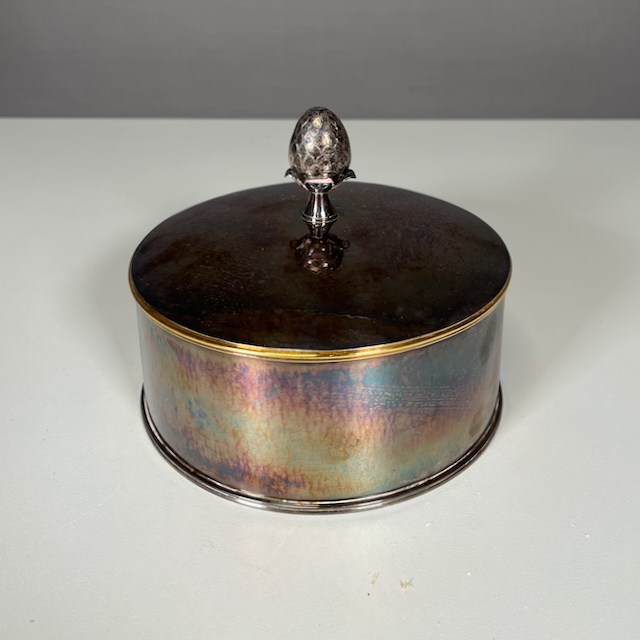 Deckeldose und Schlüssel Sterling Silber 925