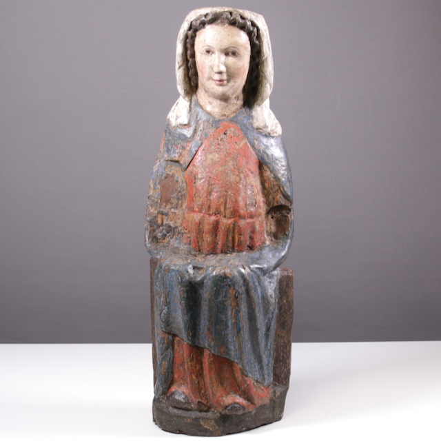 Holzfigur Madonna wohl süddeutsch 15./16. Jh.