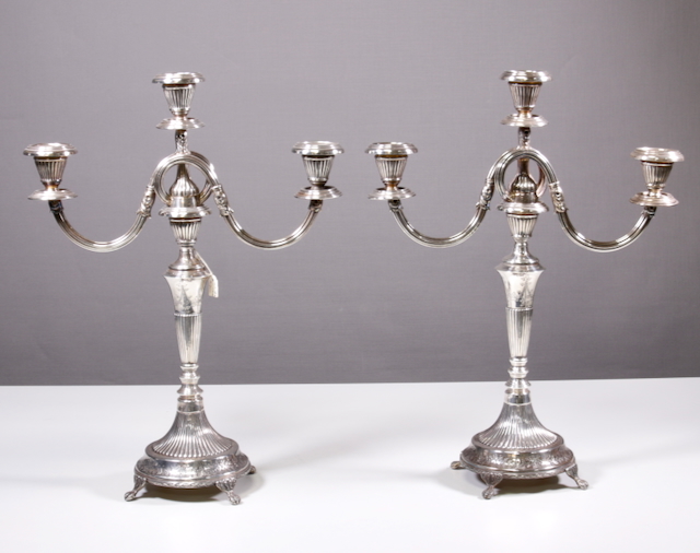 Paar Kerzenleuchter Sterling Silber um 1900