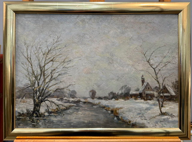 Karl Müller, Ölgemälde, Winterlandschaft, 20. Jh.