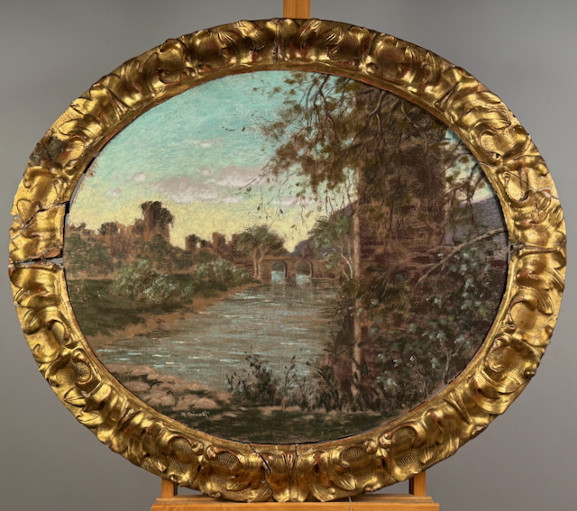 Cairati Gerolamo (1860 Triest - 1943 München), Pastellgemälde, „Am Ufer des Flusses Nymphäus“